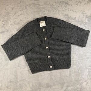 Abercrombie & Fitch Chunky Knit Cardigan | Charcoal Grey | XS